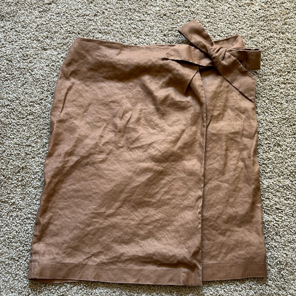 White House Black Market brown wrap tie skirt - size 10